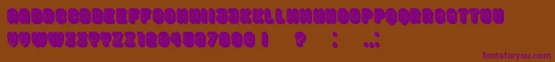 フォントHocusPocusFilled – 紫色のフォント、茶色の背景