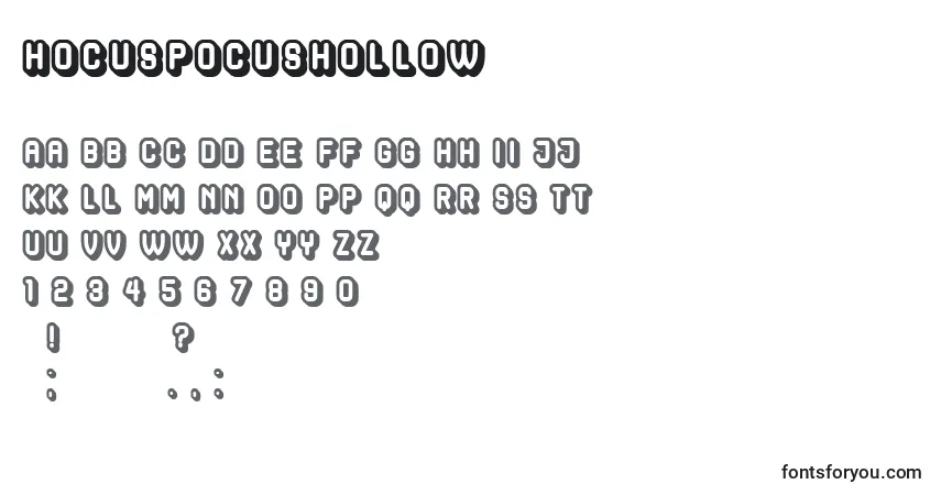 Шрифт HocusPocusHollow – алфавит, цифры, специальные символы