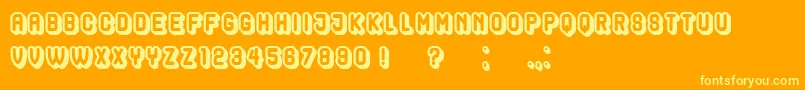 HocusPocusHollow-Schriftart – Gelbe Schriften auf orangefarbenem Hintergrund