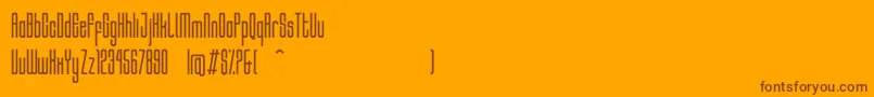 HocusRegular-Schriftart – Braune Schriften auf orangefarbenem Hintergrund