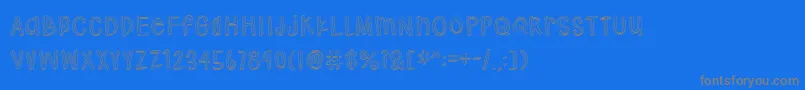 Hodgepodgery 3D-Schriftart – Graue Schriften auf blauem Hintergrund