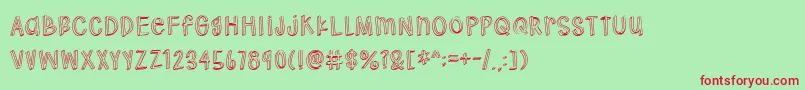 Hodgepodgery 3D Font – Red Fonts on Green Background