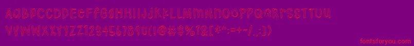 Hodgepodgery 3D-Schriftart – Rote Schriften auf violettem Hintergrund