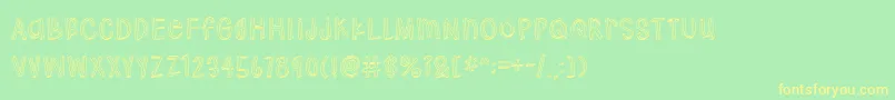 Hodgepodgery 3D Font – Yellow Fonts on Green Background