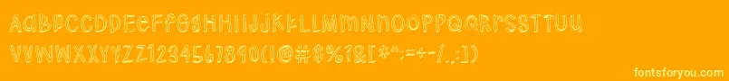 Hodgepodgery 3D Font – Yellow Fonts on Orange Background
