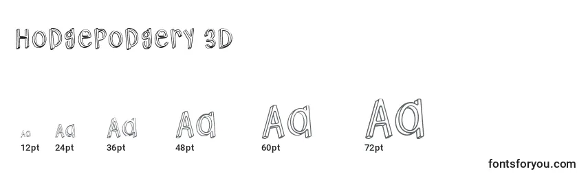 Размеры шрифта Hodgepodgery 3D