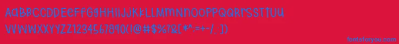 フォントHodgepodgery DEMO – 赤い背景に青い文字