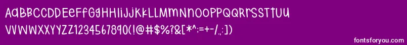 フォントHodgepodgery DEMO – 紫の背景に白い文字
