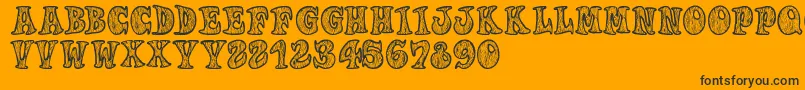 Woodys Font – Black Fonts on Orange Background