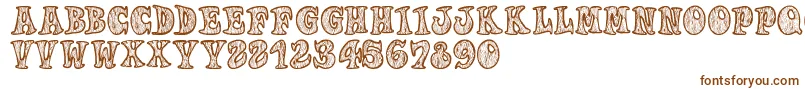 Woodys-fontti – ruskeat fontit valkoisella taustalla