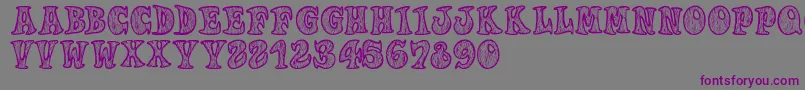 フォントWoodys – 紫色のフォント、灰色の背景