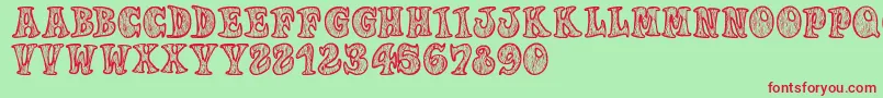 Woodys Font – Red Fonts on Green Background