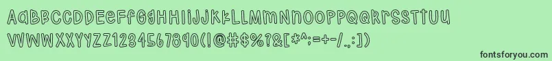 Hodgepodgery Outline Font – Black Fonts on Green Background