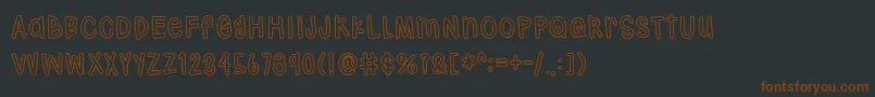 Шрифт Hodgepodgery Outline – коричневые шрифты на чёрном фоне