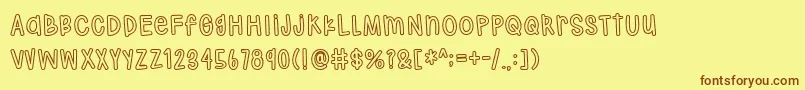 Hodgepodgery Outline Font – Brown Fonts on Yellow Background