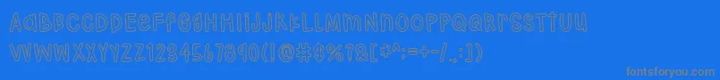 Hodgepodgery Outline-Schriftart – Graue Schriften auf blauem Hintergrund