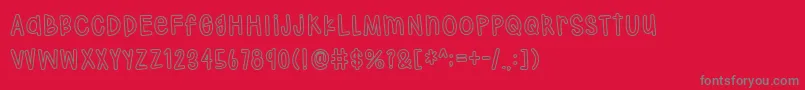 Hodgepodgery Outline Font – Gray Fonts on Red Background