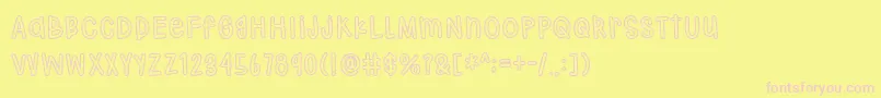 Hodgepodgery Outline Font – Pink Fonts on Yellow Background