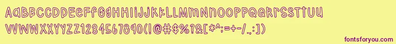 Hodgepodgery Outline Font – Purple Fonts on Yellow Background