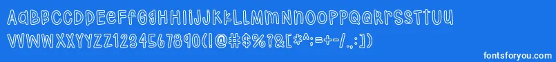 Hodgepodgery Outline Font – White Fonts on Blue Background