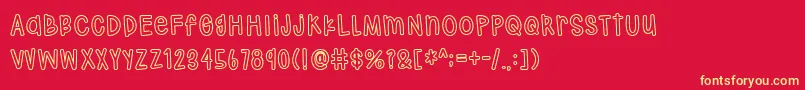 Hodgepodgery Outline Font – Yellow Fonts on Red Background