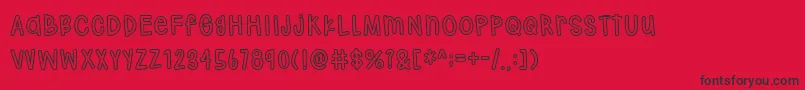 Hodgepodgery Outline Font – Black Fonts on Red Background