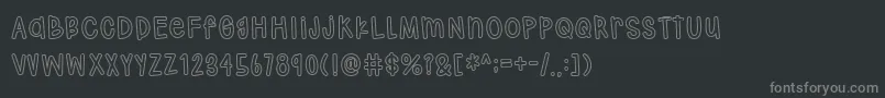 Hodgepodgery Outline-fontti – harmaat kirjasimet mustalla taustalla