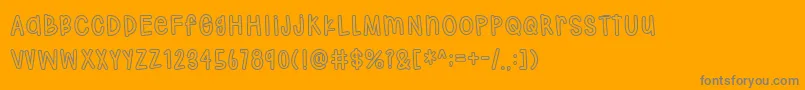 Hodgepodgery Outline-Schriftart – Graue Schriften auf orangefarbenem Hintergrund