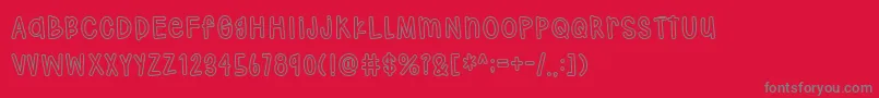 Hodgepodgery Outline Font – Gray Fonts on Red Background