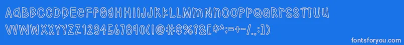 Hodgepodgery Outline Font – Pink Fonts on Blue Background