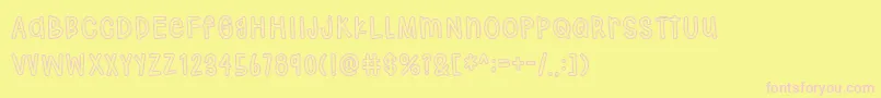 Hodgepodgery Outline Font – Pink Fonts on Yellow Background