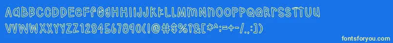 Hodgepodgery Outline Font – Yellow Fonts on Blue Background