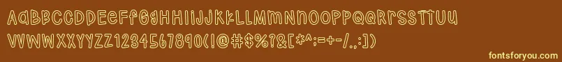 Hodgepodgery Outline Font – Yellow Fonts on Brown Background