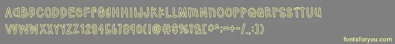 Hodgepodgery Outline Font – Yellow Fonts on Gray Background