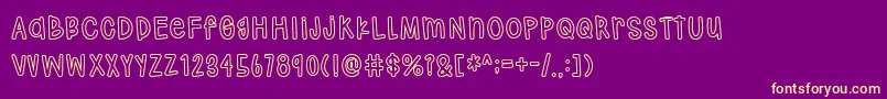 Hodgepodgery Outline Font – Yellow Fonts on Purple Background