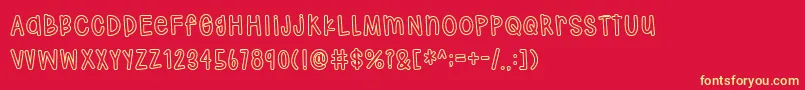 Hodgepodgery Outline Font – Yellow Fonts on Red Background