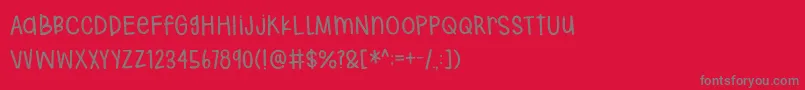 Fonte Hodgepodgery Sketched – fontes cinzas em um fundo vermelho