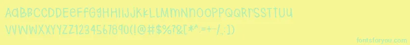 フォントHodgepodgery Sketched – 黄色い背景に緑の文字
