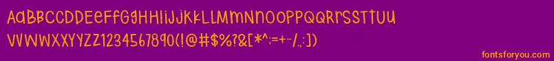 Hodgepodgery Sketched Font – Orange Fonts on Purple Background