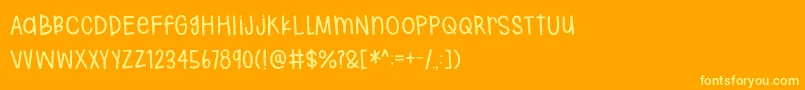 Hodgepodgery Sketched Font – Yellow Fonts on Orange Background