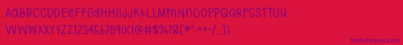 Hodgepodgery Sketched Font – Purple Fonts on Red Background