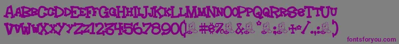 Шрифт Hoedown – фиолетовые шрифты на сером фоне