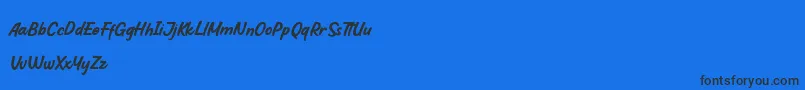 HoffersScript DEMO-Schriftart – Schwarze Schriften auf blauem Hintergrund