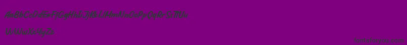 HoffersScript DEMO Font – Black Fonts on Purple Background