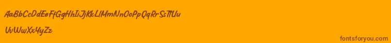 HoffersScript DEMO-Schriftart – Braune Schriften auf orangefarbenem Hintergrund