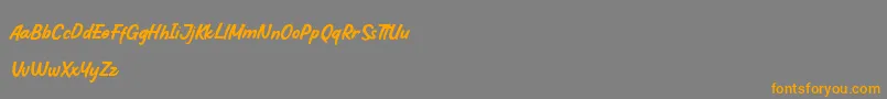 HoffersScript DEMO-Schriftart – Orangefarbene Schriften auf grauem Hintergrund