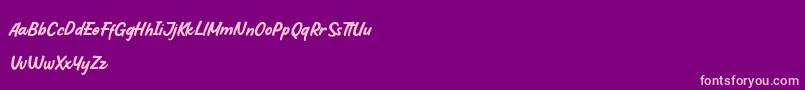 HoffersScript DEMO-Schriftart – Rosa Schriften auf violettem Hintergrund