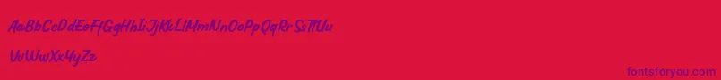 HoffersScript DEMO Font – Purple Fonts on Red Background