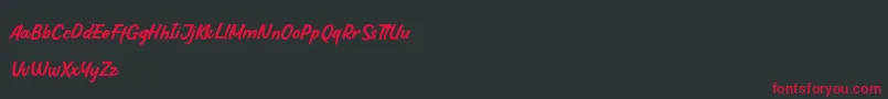 HoffersScript DEMO Font – Red Fonts on Black Background