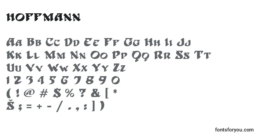 A fonte Hoffmann – alfabeto, números, caracteres especiais